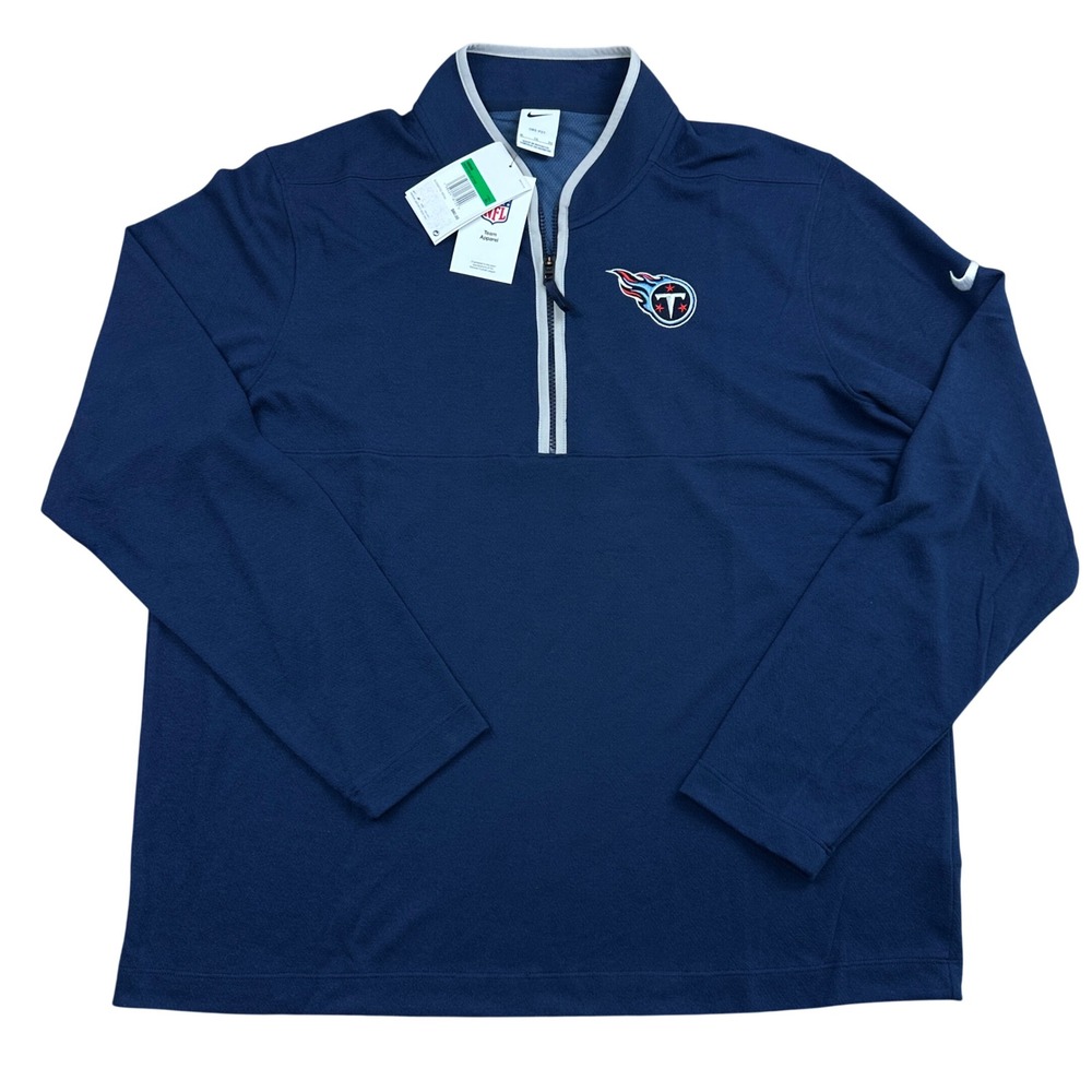 Nike Tennessee Titans NFL Quarter Zip Pullover Navy Blue Dri-FIT Mens XL NWT